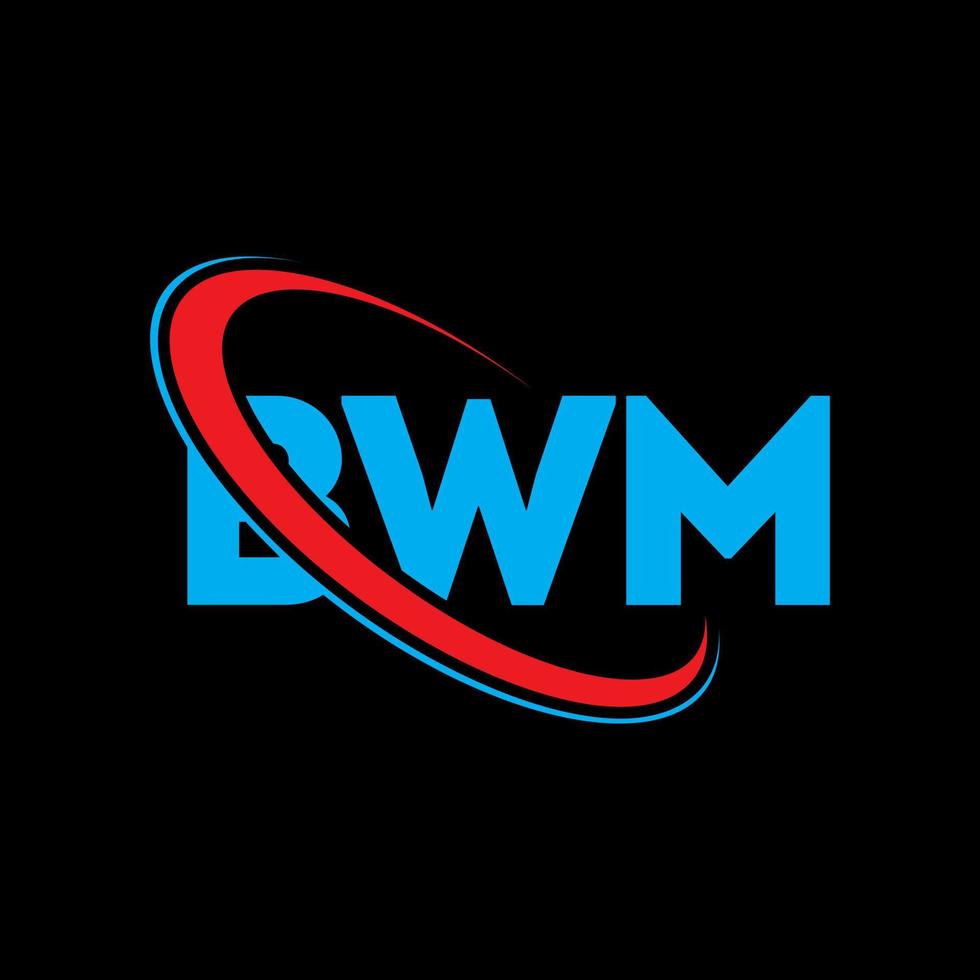 bwm-logo. bwm brief. bwm brief logo ontwerp. initialen bwm logo gekoppeld aan cirkel en monogram logo in hoofdletters. bwm typografie voor technologie, business en onroerend goed merk. vector