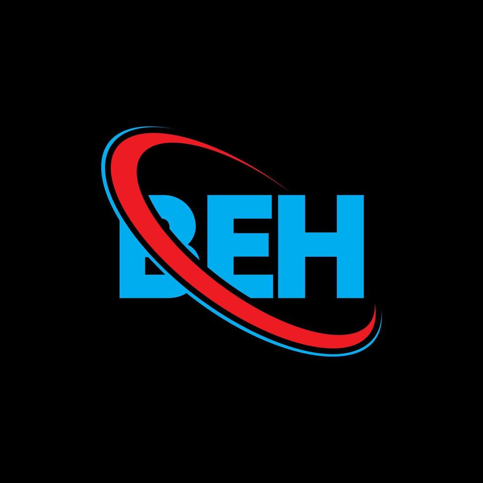 beh-logo. bah brief. beh brief logo ontwerp. initialen beh logo gekoppeld aan cirkel en hoofdletter monogram logo. beh typografie voor technologie, zaken en onroerend goed merk. vector