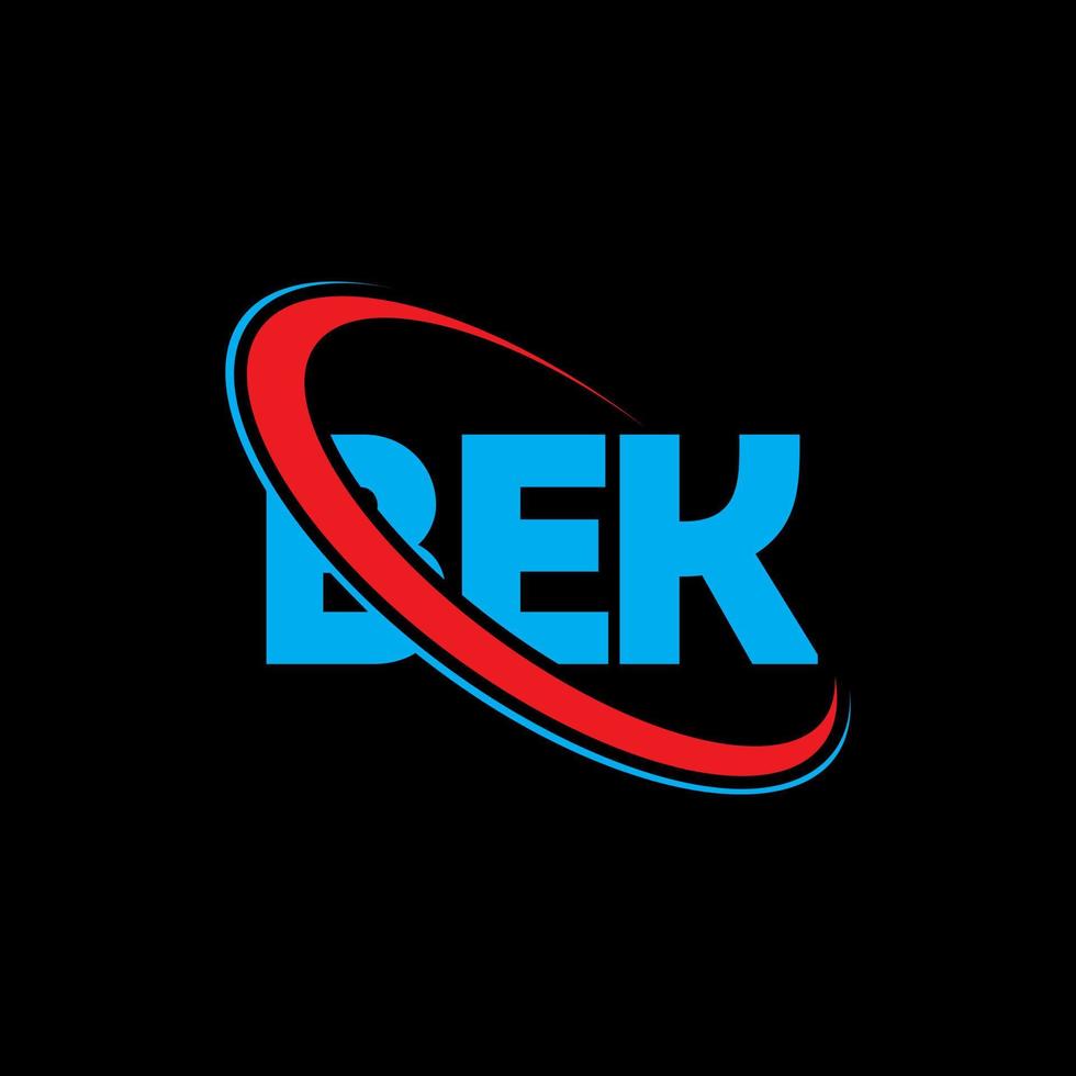 bek-logo. bek brief. bek brief logo ontwerp. initialen bek logo gekoppeld aan cirkel en monogram logo in hoofdletters. bek typografie voor technologie, zaken en onroerend goed merk. vector