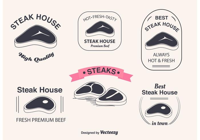 T-bone steak vector labels