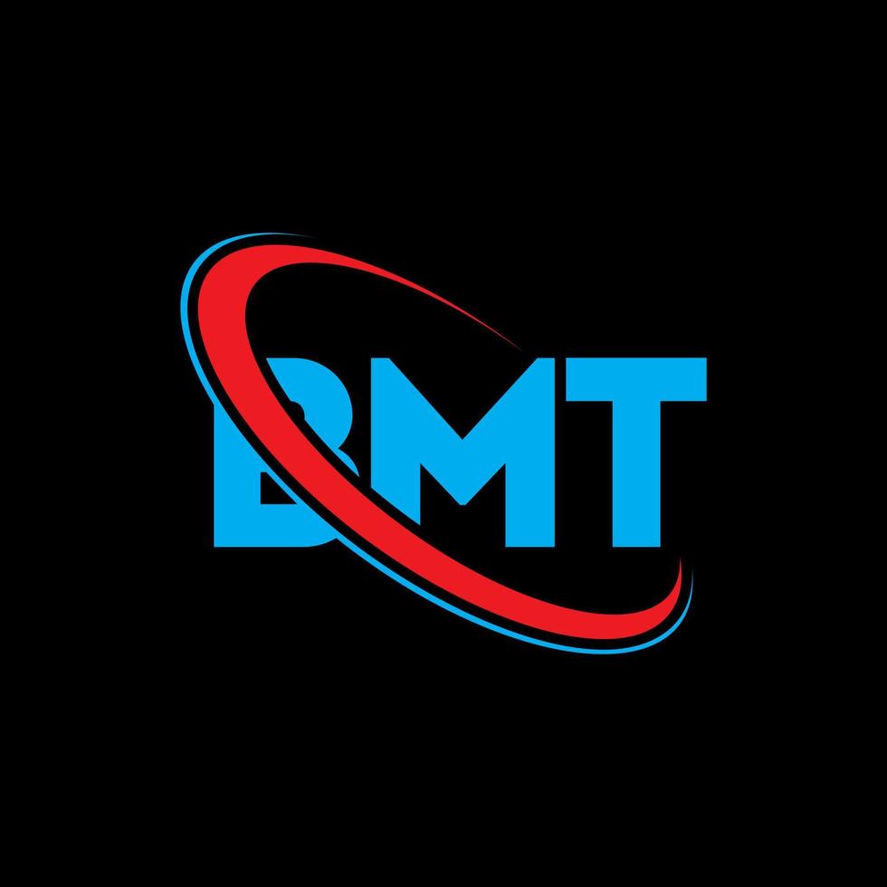 bmt-logo. bm brief. bmt brief logo ontwerp. initialen bmt-logo gekoppeld aan cirkel en monogram-logo in hoofdletters. bmt typografie voor technologie, zaken en onroerend goed merk. vector