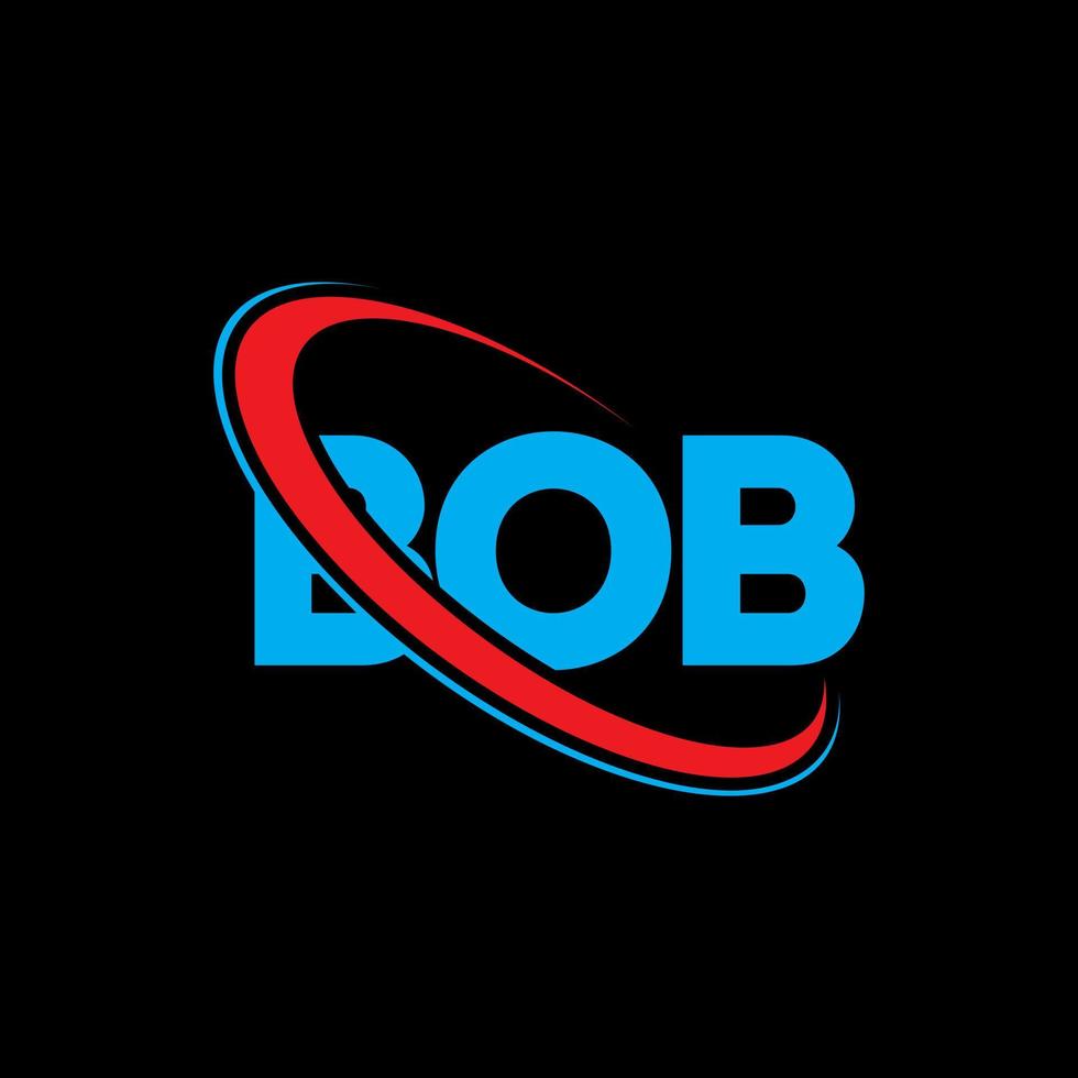 bob-logo. bob brief. bob letter logo-ontwerp. initialen bob logo gekoppeld aan cirkel en hoofdletter monogram logo. bob typografie voor technologie, business en onroerend goed merk. vector