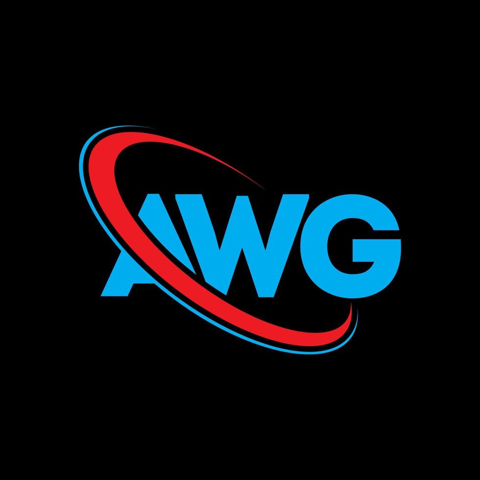 awg-logo. ag brief. awg brief logo ontwerp. initialen awg-logo gekoppeld aan cirkel en monogram-logo in hoofdletters. awg typografie voor technologie, business en onroerend goed merk. vector