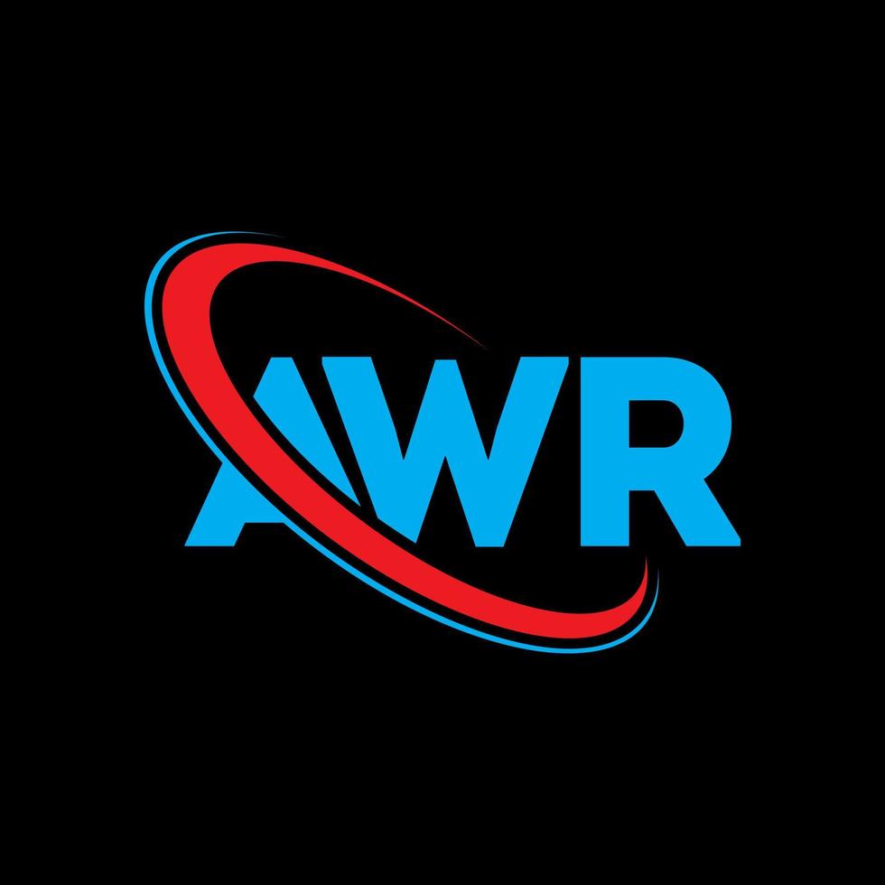 awr-logo. aw brief. awr brief logo ontwerp. initialen awr-logo gekoppeld aan cirkel en monogram-logo in hoofdletters. awr typografie voor technologie, business en onroerend goed merk. vector