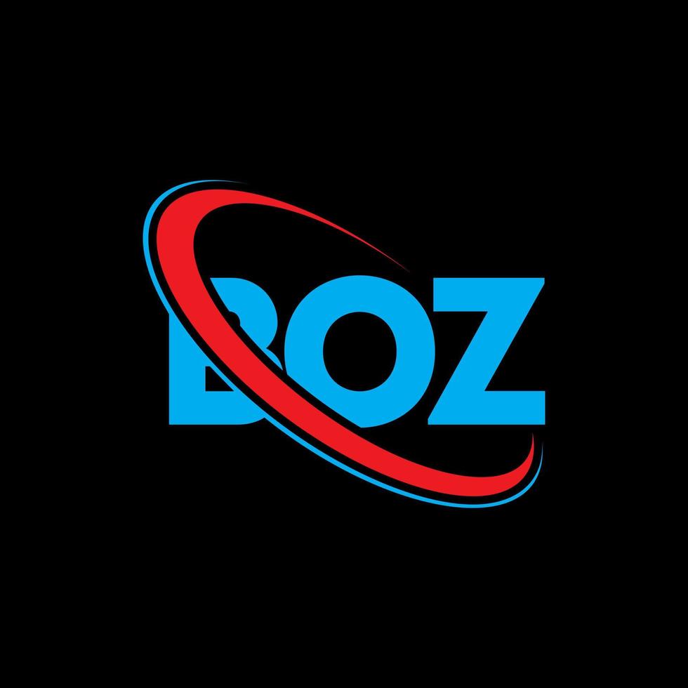 boz-logo. bz brief. boz brief logo ontwerp. initialen boz-logo gekoppeld aan cirkel en monogram-logo in hoofdletters. boz typografie voor technologie, zaken en onroerend goed merk. vector