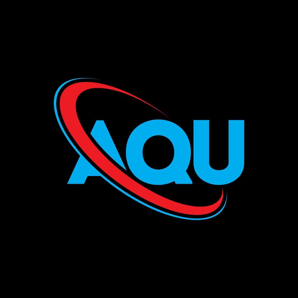 aqua-logo. ak brief. aqu brief logo ontwerp. initialen aqu logo gekoppeld aan cirkel en hoofdletter monogram logo. aqu typografie voor technologie, zaken en onroerend goed merk. vector