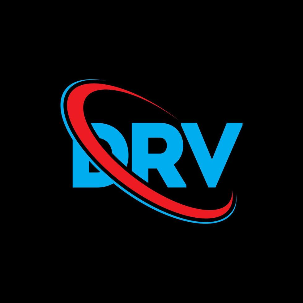 drv-logo. drv brief. drv brief logo ontwerp. initialen drv-logo gekoppeld aan cirkel en monogram-logo in hoofdletters. drv typografie voor technologie, zaken en onroerend goed merk. vector