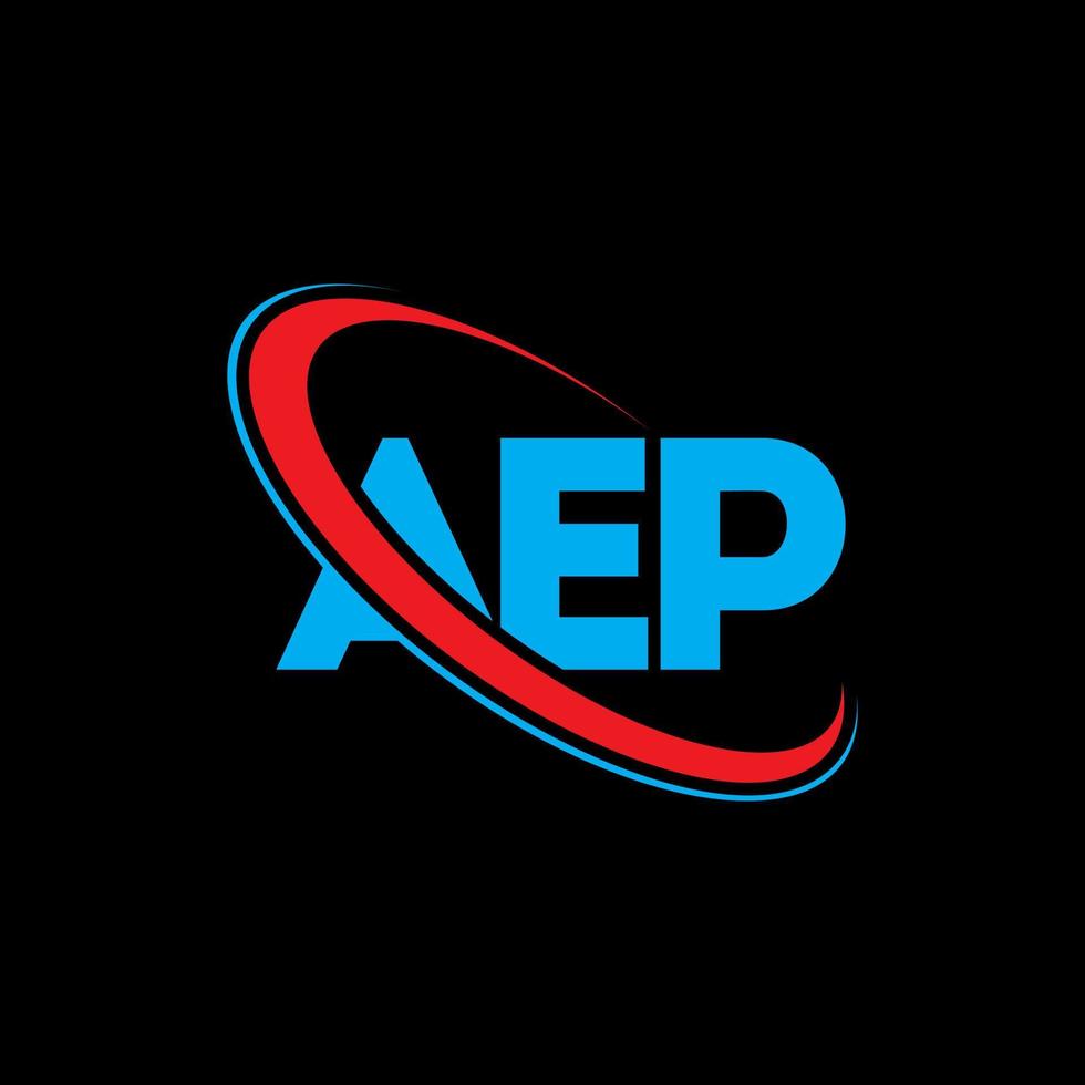 aep-logo. ep brief. aep brief logo ontwerp. initialen aep logo gekoppeld aan cirkel en hoofdletter monogram logo. aep typografie voor technologie, business en onroerend goed merk. vector
