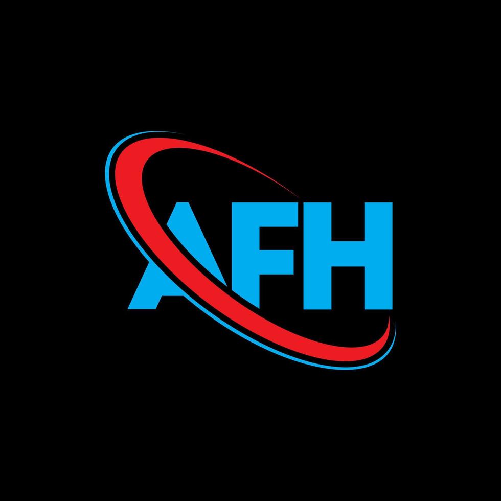 afh-logo. afh brief. afh brief logo ontwerp. initialen afh logo gekoppeld aan cirkel en hoofdletter monogram logo. afh typografie voor technologie, zaken en onroerend goed merk. vector