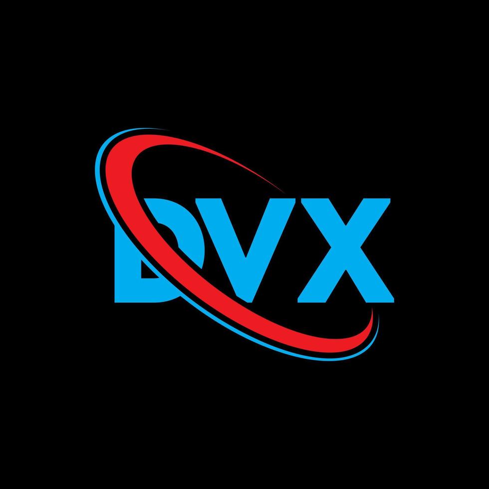 dvx-logo. dvx brief. dvx brief logo ontwerp. initialen dvx-logo gekoppeld aan cirkel en monogram-logo in hoofdletters. dvx typografie voor technologie, zaken en onroerend goed merk. vector