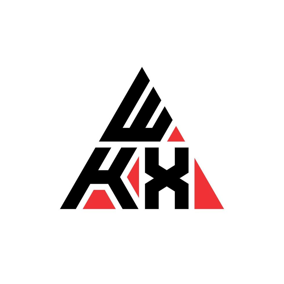 wkx driehoek brief logo ontwerp met driehoekige vorm. wkx driehoek logo ontwerp monogram. wkx driehoek vector logo sjabloon met rode kleur. wkx driehoekig logo eenvoudig, elegant en luxueus logo.