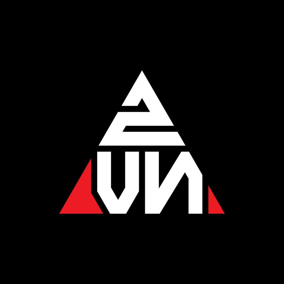 zvn driehoek brief logo ontwerp met driehoekige vorm. zvn driehoek logo ontwerp monogram. zvn driehoek vector logo sjabloon met rode kleur. zvn driehoekig logo eenvoudig, elegant en luxueus logo.