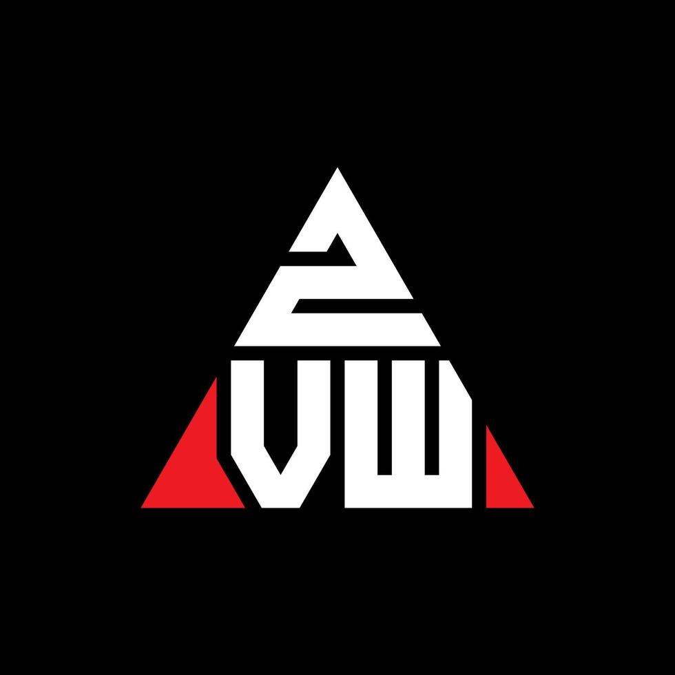 zvw driehoek brief logo ontwerp met driehoekige vorm. zvw driehoek logo ontwerp monogram. zvw driehoek vector logo sjabloon met rode kleur. zvw driehoekig logo eenvoudig, elegant en luxueus logo.