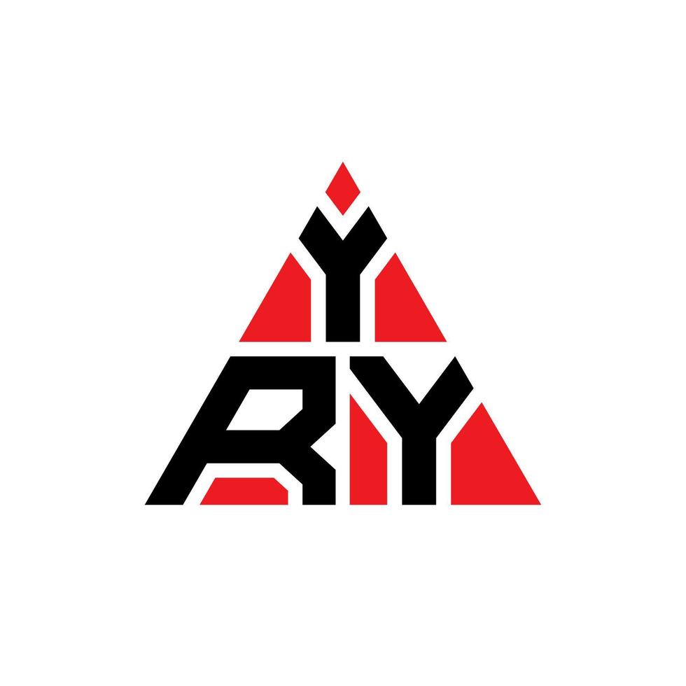 yry driehoek brief logo ontwerp met driehoekige vorm. yry driehoek logo ontwerp monogram. yry driehoek vector logo sjabloon met rode kleur. yry driehoekig logo eenvoudig, elegant en luxueus logo.