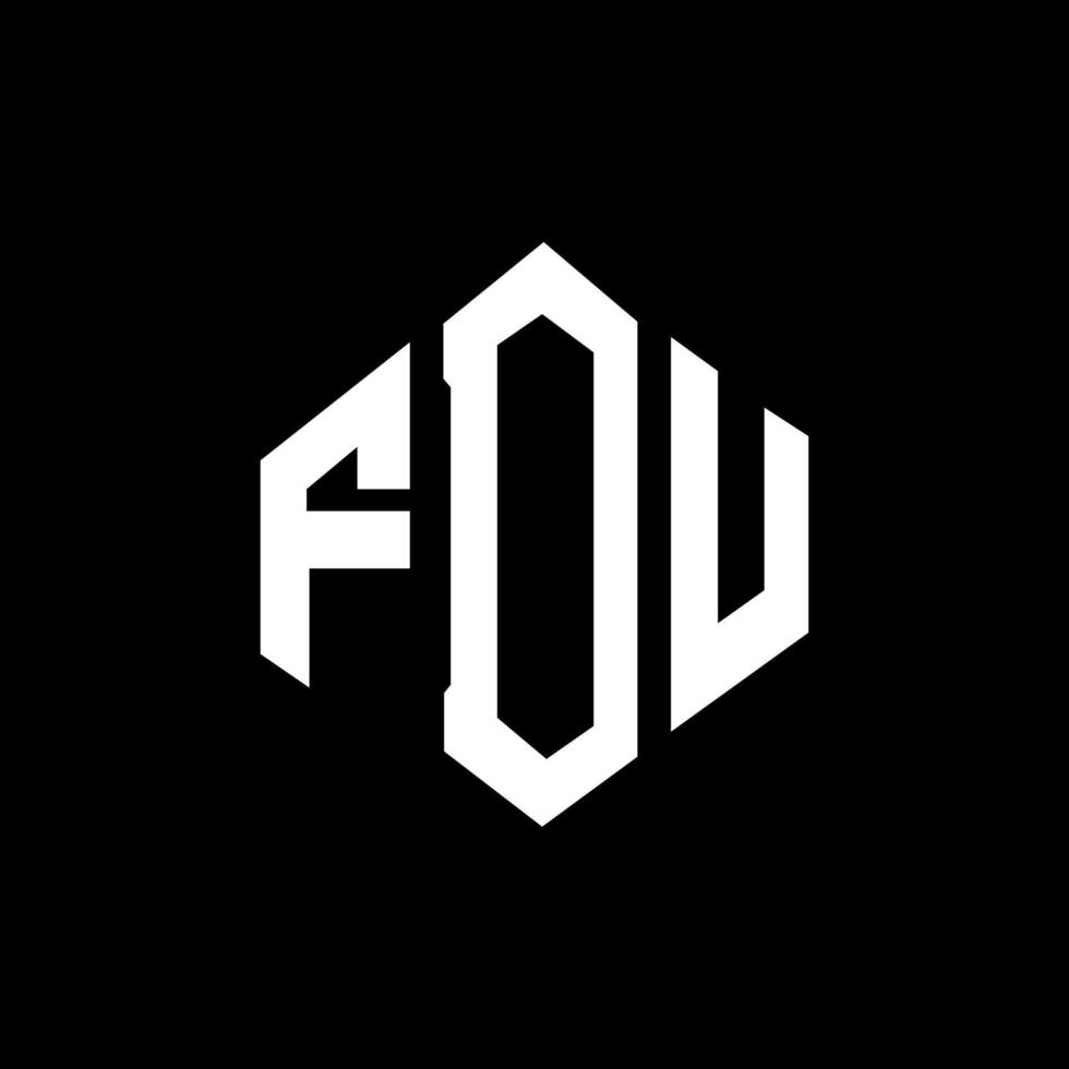 fdu letter logo-ontwerp met veelhoekvorm. fdu veelhoek en kubusvorm logo-ontwerp. fdu zeshoek vector logo sjabloon witte en zwarte kleuren. fdu-monogram, bedrijfs- en onroerendgoedlogo.