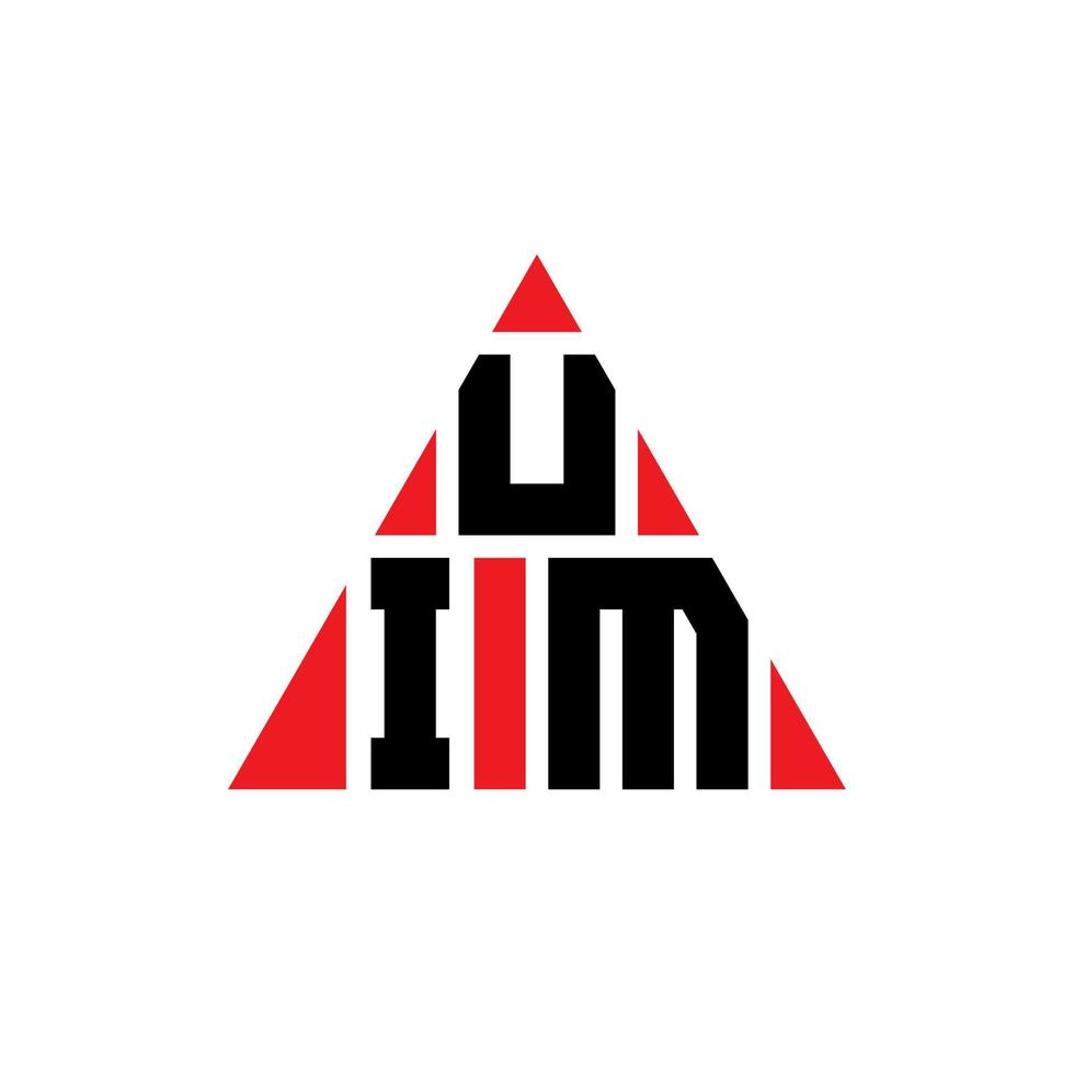 uim driehoek brief logo ontwerp met driehoekige vorm. uim driehoek logo ontwerp monogram. uim driehoek vector logo sjabloon met rode kleur. uim driehoekig logo eenvoudig, elegant en luxueus logo.