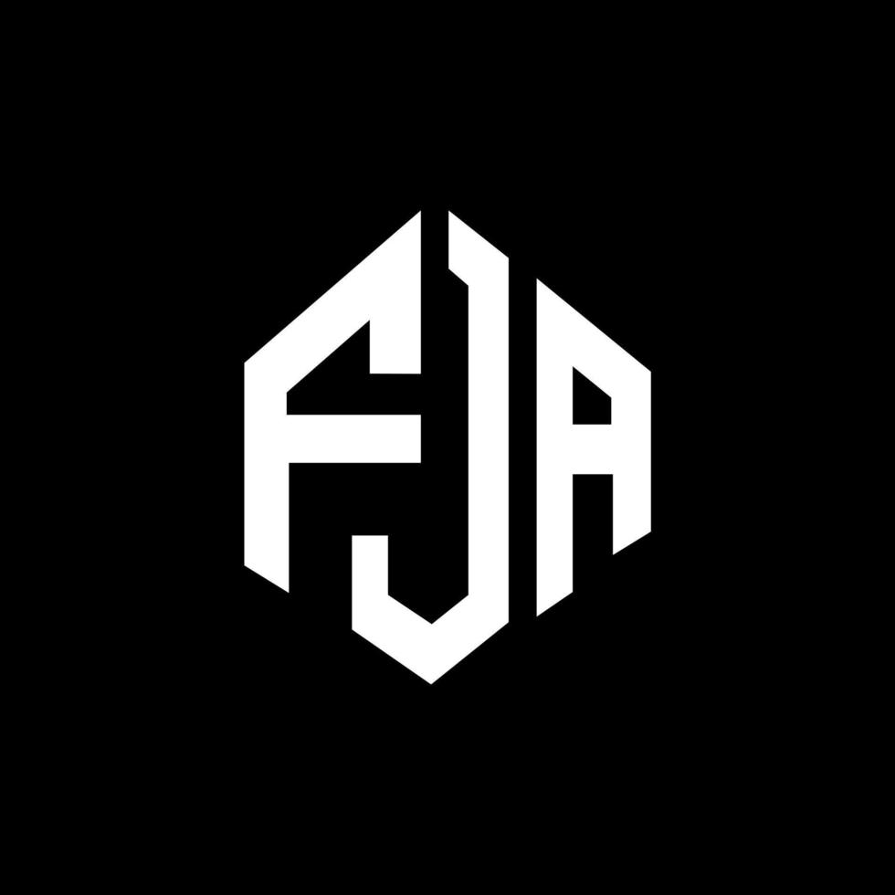 fja letter logo-ontwerp met veelhoekvorm. fja veelhoek en kubusvorm logo-ontwerp. fja zeshoek vector logo sjabloon witte en zwarte kleuren. fja-monogram, bedrijfs- en onroerendgoedlogo.