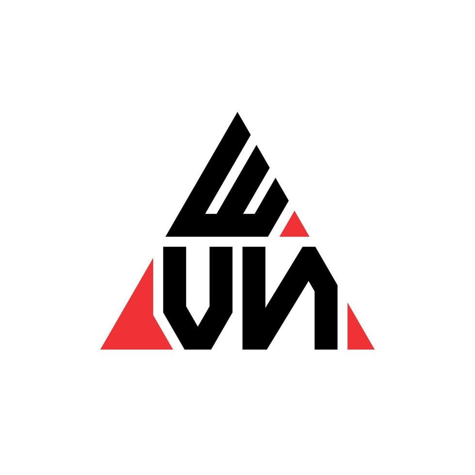 wvn driehoek brief logo ontwerp met driehoekige vorm. wvn driehoek logo ontwerp monogram. wvn driehoek vector logo sjabloon met rode kleur. wvn driehoekig logo eenvoudig, elegant en luxueus logo.