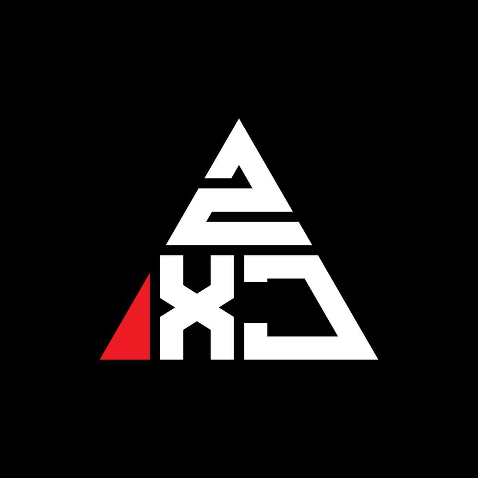 zxj driehoek brief logo ontwerp met driehoekige vorm. zxj driehoek logo ontwerp monogram. zxj driehoek vector logo sjabloon met rode kleur. zxj driehoekig logo eenvoudig, elegant en luxueus logo.