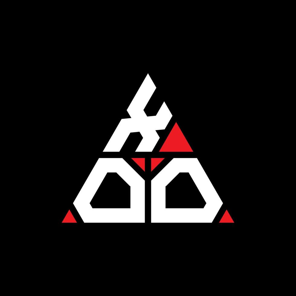 xoo driehoek brief logo ontwerp met driehoekige vorm. xoo driehoek logo ontwerp monogram. xoo driehoek vector logo sjabloon met rode kleur. xoo driehoekig logo eenvoudig, elegant en luxueus logo.