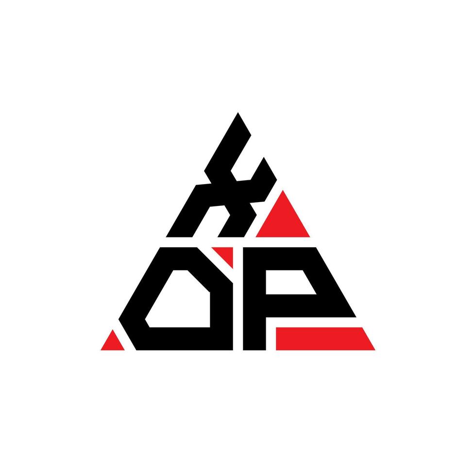 xop driehoek brief logo ontwerp met driehoekige vorm. xop driehoek logo ontwerp monogram. xop driehoek vector logo sjabloon met rode kleur. xop driehoekig logo eenvoudig, elegant en luxueus logo.