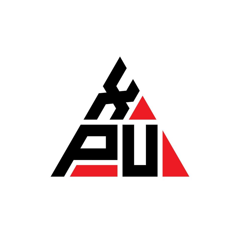 xpu driehoek brief logo ontwerp met driehoekige vorm. xpu driehoek logo ontwerp monogram. xpu driehoek vector logo sjabloon met rode kleur. xpu driehoekig logo eenvoudig, elegant en luxueus logo.