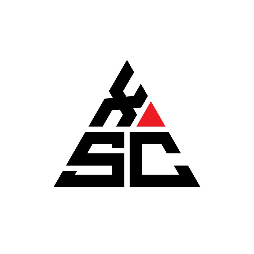 xsc driehoek brief logo ontwerp met driehoekige vorm. xsc driehoek logo ontwerp monogram. xsc driehoek vector logo sjabloon met rode kleur. xsc driehoekig logo eenvoudig, elegant en luxueus logo.