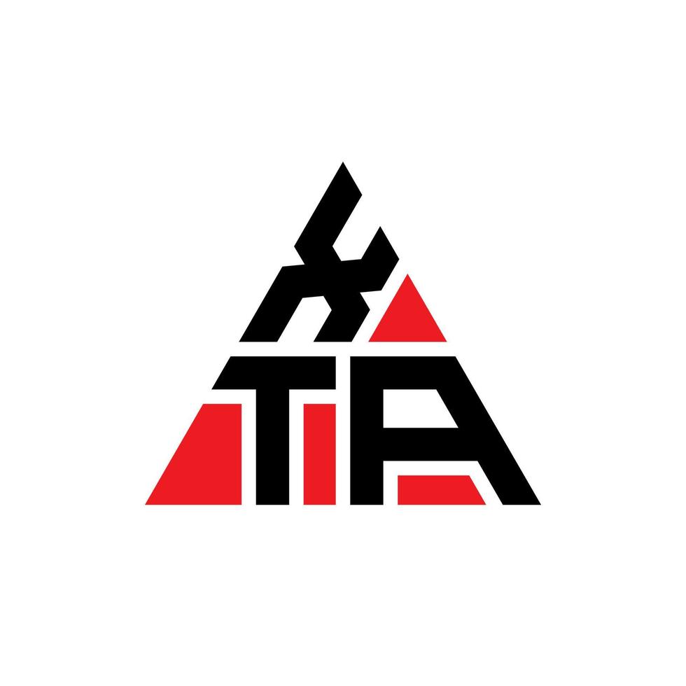 xta driehoek brief logo ontwerp met driehoekige vorm. xta driehoek logo ontwerp monogram. xta driehoek vector logo sjabloon met rode kleur. xta driehoekig logo eenvoudig, elegant en luxueus logo.