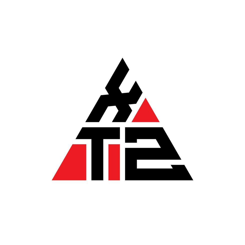 xtz driehoek brief logo ontwerp met driehoekige vorm. xtz driehoek logo ontwerp monogram. xtz driehoek vector logo sjabloon met rode kleur. xtz driehoekig logo eenvoudig, elegant en luxueus logo.
