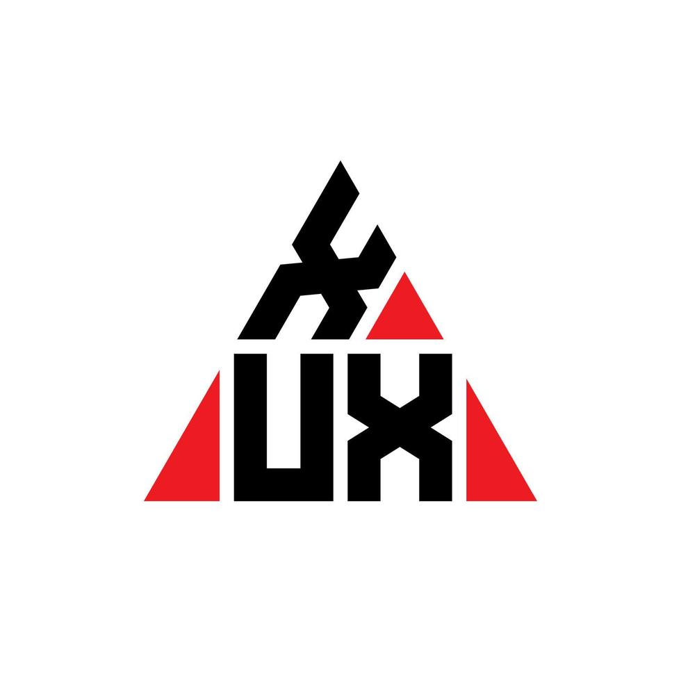 xux driehoek brief logo ontwerp met driehoekige vorm. xux driehoek logo ontwerp monogram. xux driehoek vector logo sjabloon met rode kleur. xux driehoekig logo eenvoudig, elegant en luxueus logo.
