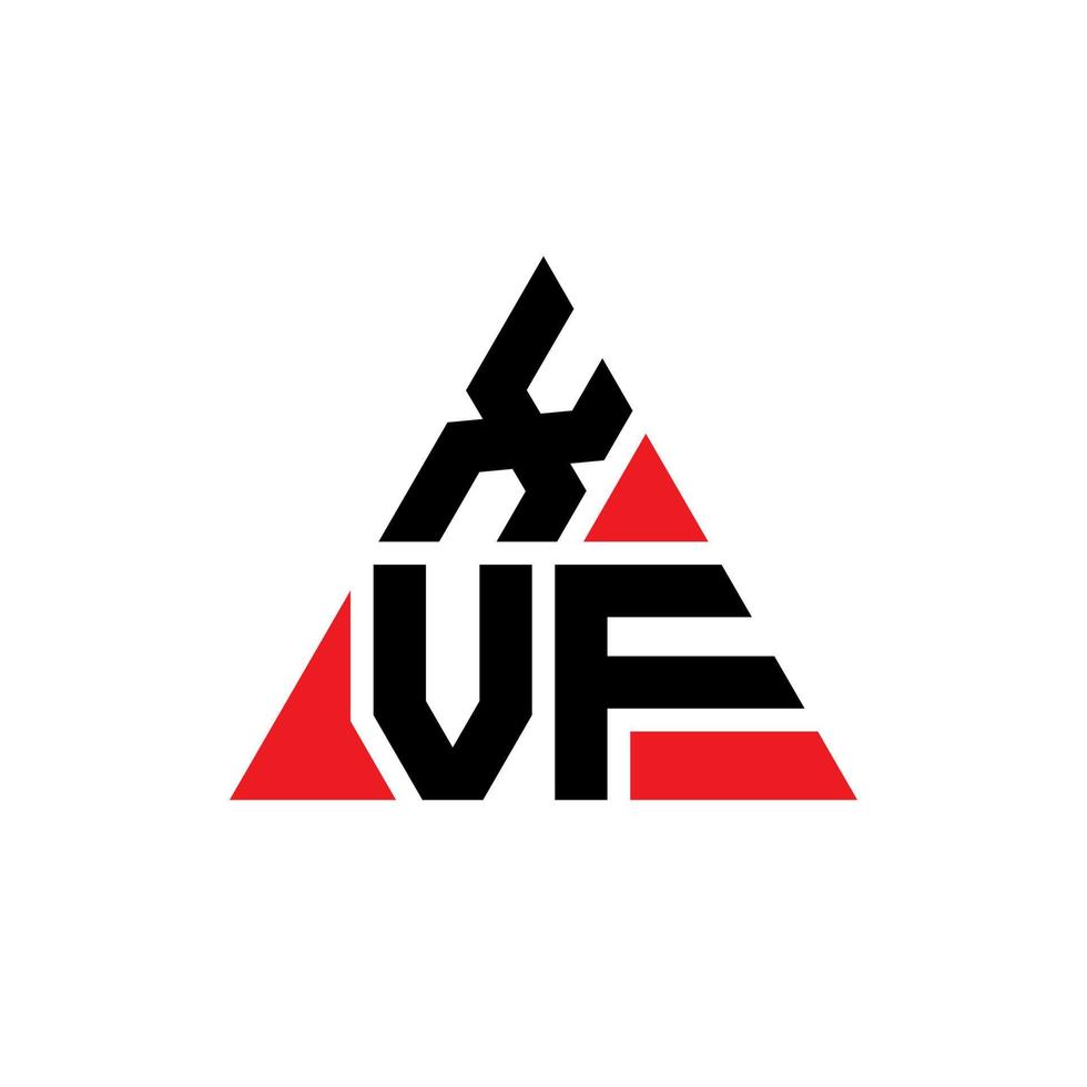 xvf driehoek brief logo ontwerp met driehoekige vorm. xvf driehoek logo ontwerp monogram. xvf driehoek vector logo sjabloon met rode kleur. xvf driehoekig logo eenvoudig, elegant en luxueus logo.