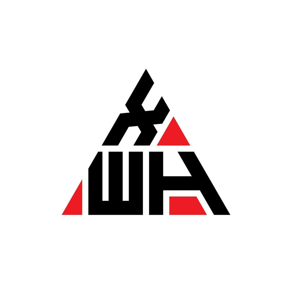 xwh driehoek brief logo ontwerp met driehoekige vorm. xwh driehoek logo ontwerp monogram. xwh driehoek vector logo sjabloon met rode kleur. xwh driehoekig logo eenvoudig, elegant en luxueus logo.