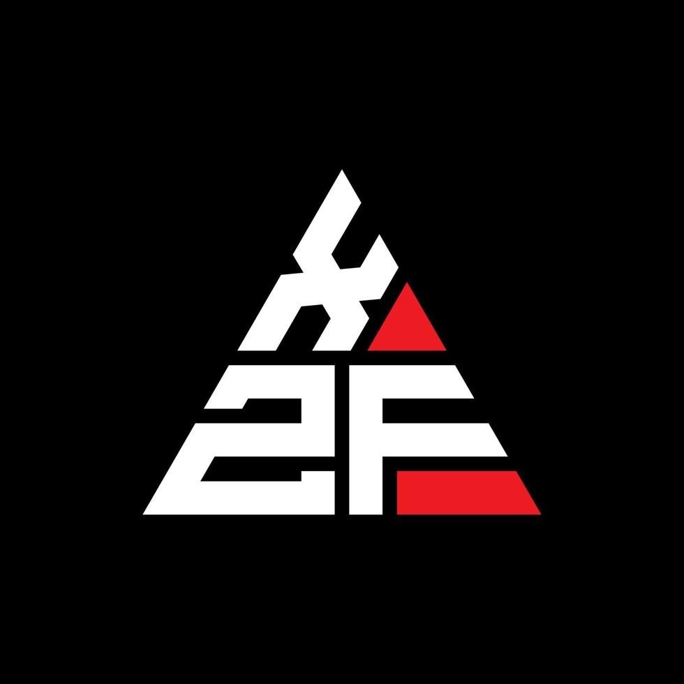 xzf driehoek brief logo ontwerp met driehoekige vorm. xzf driehoek logo ontwerp monogram. xzf driehoek vector logo sjabloon met rode kleur. xzf driehoekig logo eenvoudig, elegant en luxueus logo.