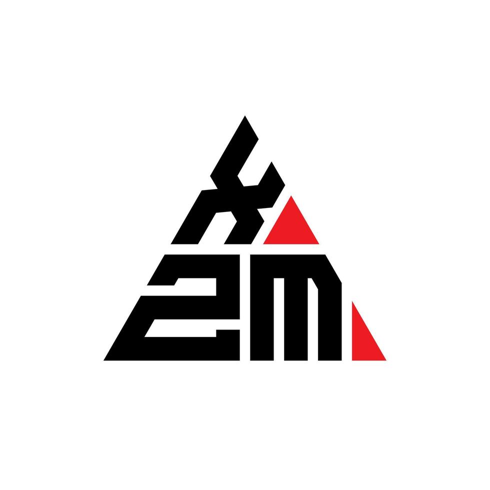 xzm driehoek brief logo ontwerp met driehoekige vorm. xzm driehoek logo ontwerp monogram. xzm driehoek vector logo sjabloon met rode kleur. xzm driehoekig logo eenvoudig, elegant en luxueus logo.