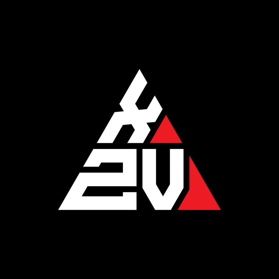 xzv driehoek brief logo ontwerp met driehoekige vorm. xzv driehoek logo ontwerp monogram. xzv driehoek vector logo sjabloon met rode kleur. xzv driehoekig logo eenvoudig, elegant en luxueus logo.