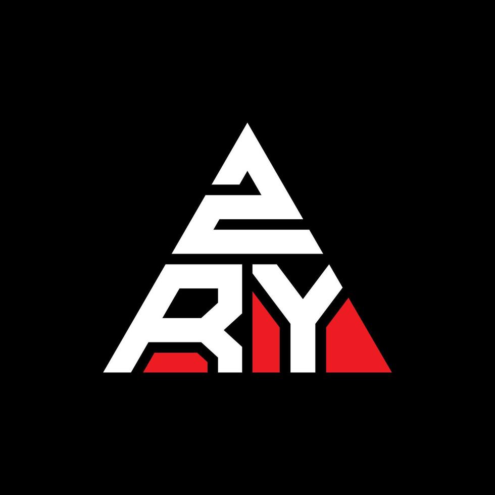 zry driehoek brief logo ontwerp met driehoekige vorm. zry driehoek logo ontwerp monogram. zry driehoek vector logo sjabloon met rode kleur. zry driehoekig logo eenvoudig, elegant en luxueus logo.