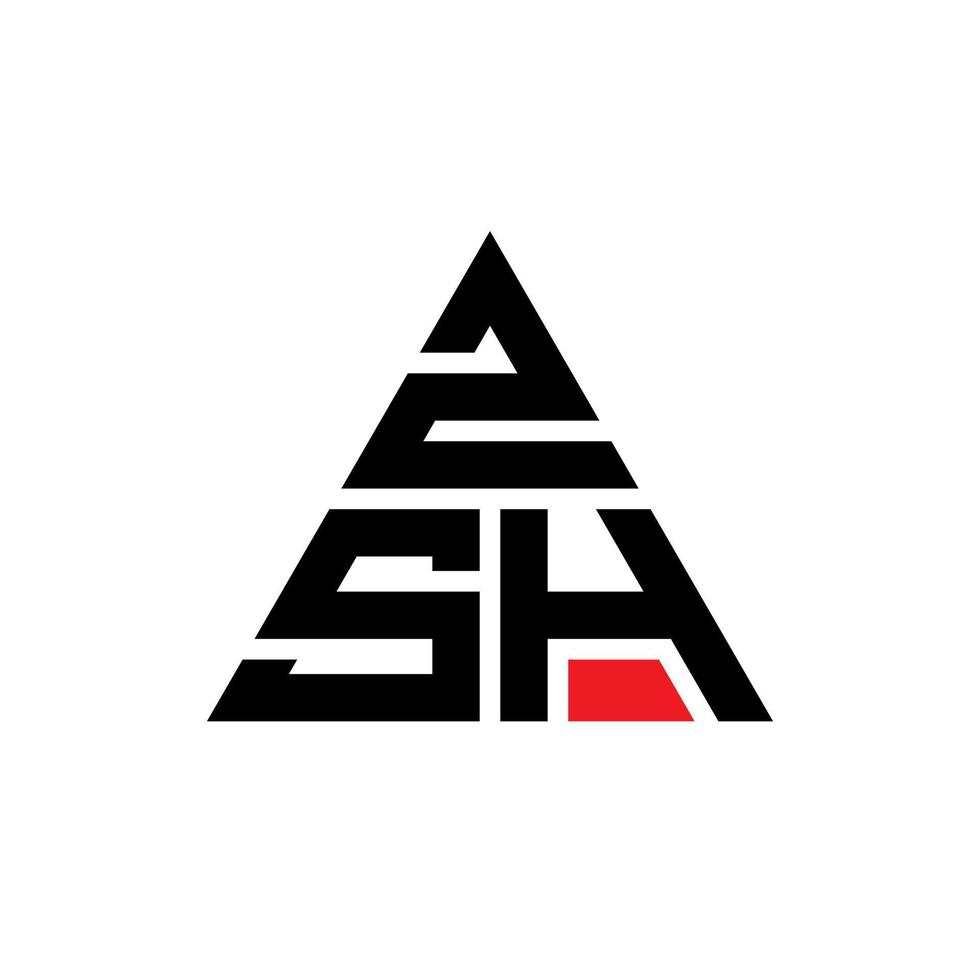 zsh driehoek brief logo ontwerp met driehoekige vorm. zsh driehoek logo ontwerp monogram. zsh driehoek vector logo sjabloon met rode kleur. zsh driehoekig logo eenvoudig, elegant en luxueus logo.