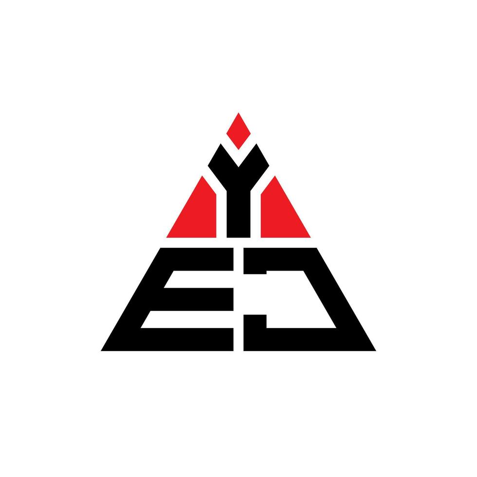 yej driehoek brief logo ontwerp met driehoekige vorm. Yej driehoek logo ontwerp monogram. Yej driehoek vector logo sjabloon met rode kleur. yej driehoekig logo eenvoudig, elegant en luxueus logo.