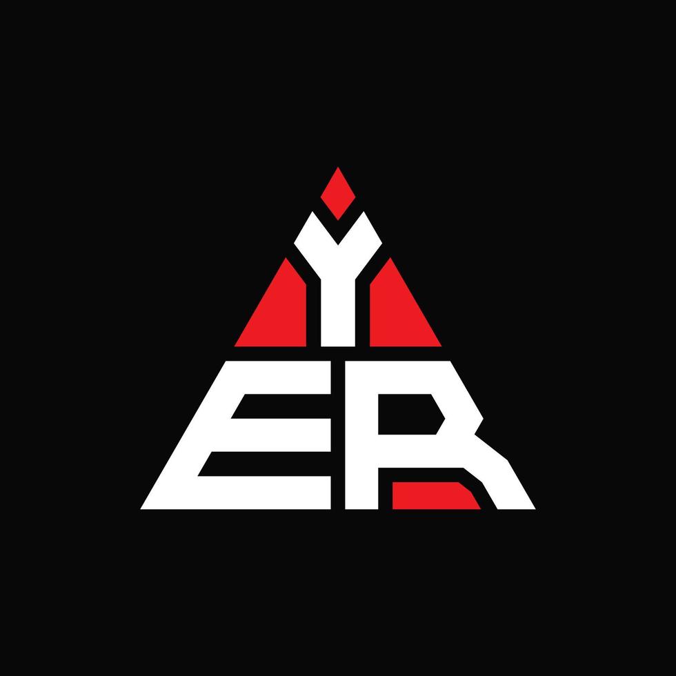 yer driehoek brief logo ontwerp met driehoekige vorm. yer driehoek logo ontwerp monogram. yer driehoek vector logo sjabloon met rode kleur. yer driehoekig logo eenvoudig, elegant en luxueus logo.
