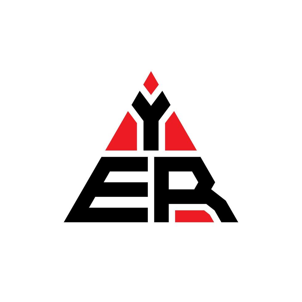 yer driehoek brief logo ontwerp met driehoekige vorm. yer driehoek logo ontwerp monogram. yer driehoek vector logo sjabloon met rode kleur. yer driehoekig logo eenvoudig, elegant en luxueus logo.