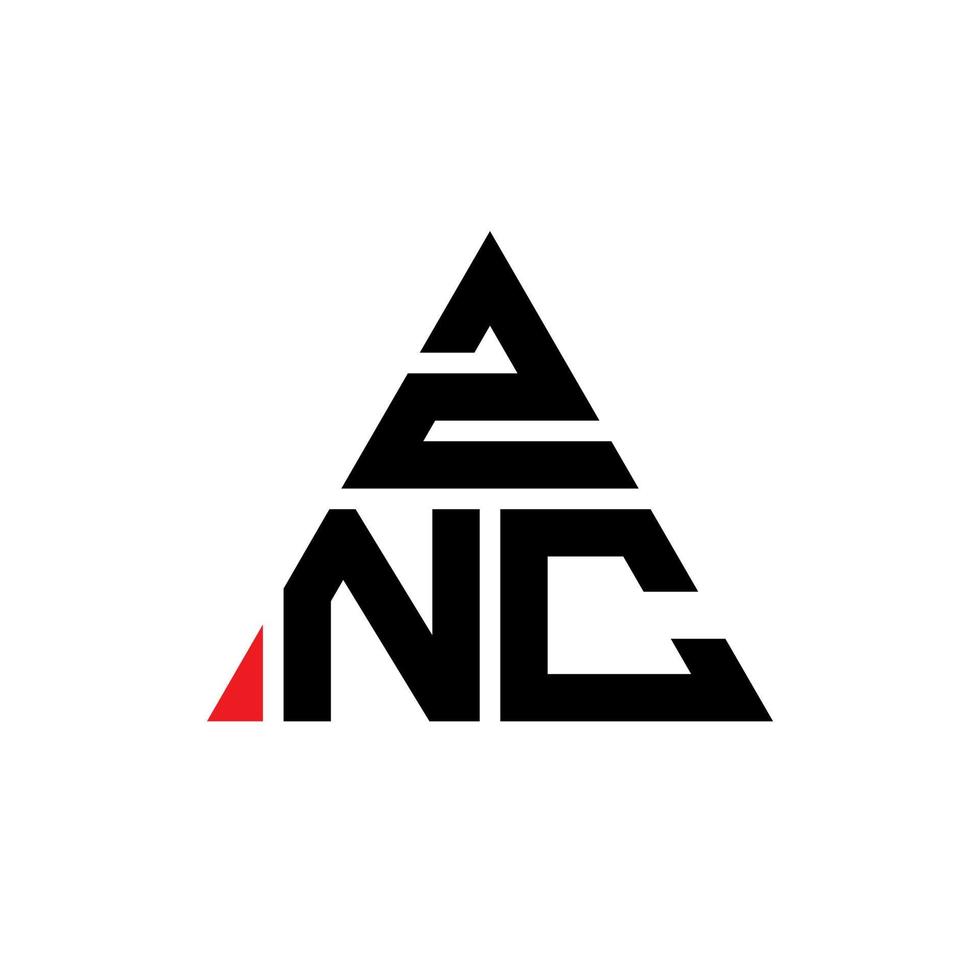 znc driehoek brief logo ontwerp met driehoekige vorm. znc driehoek logo ontwerp monogram. znc driehoek vector logo sjabloon met rode kleur. znc driehoekig logo eenvoudig, elegant en luxueus logo.