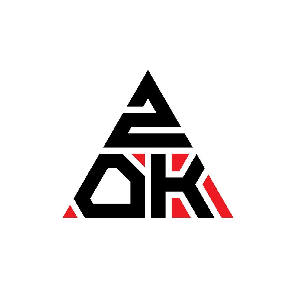zok driehoek brief logo ontwerp met driehoekige vorm. zok driehoek logo ontwerp monogram. zok driehoek vector logo sjabloon met rode kleur. zok driehoekig logo eenvoudig, elegant en luxueus logo.
