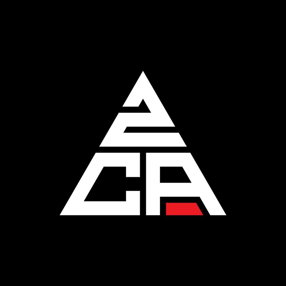 zca driehoek brief logo ontwerp met driehoekige vorm. zca driehoek logo ontwerp monogram. zca driehoek vector logo sjabloon met rode kleur. zca driehoekig logo eenvoudig, elegant en luxueus logo.