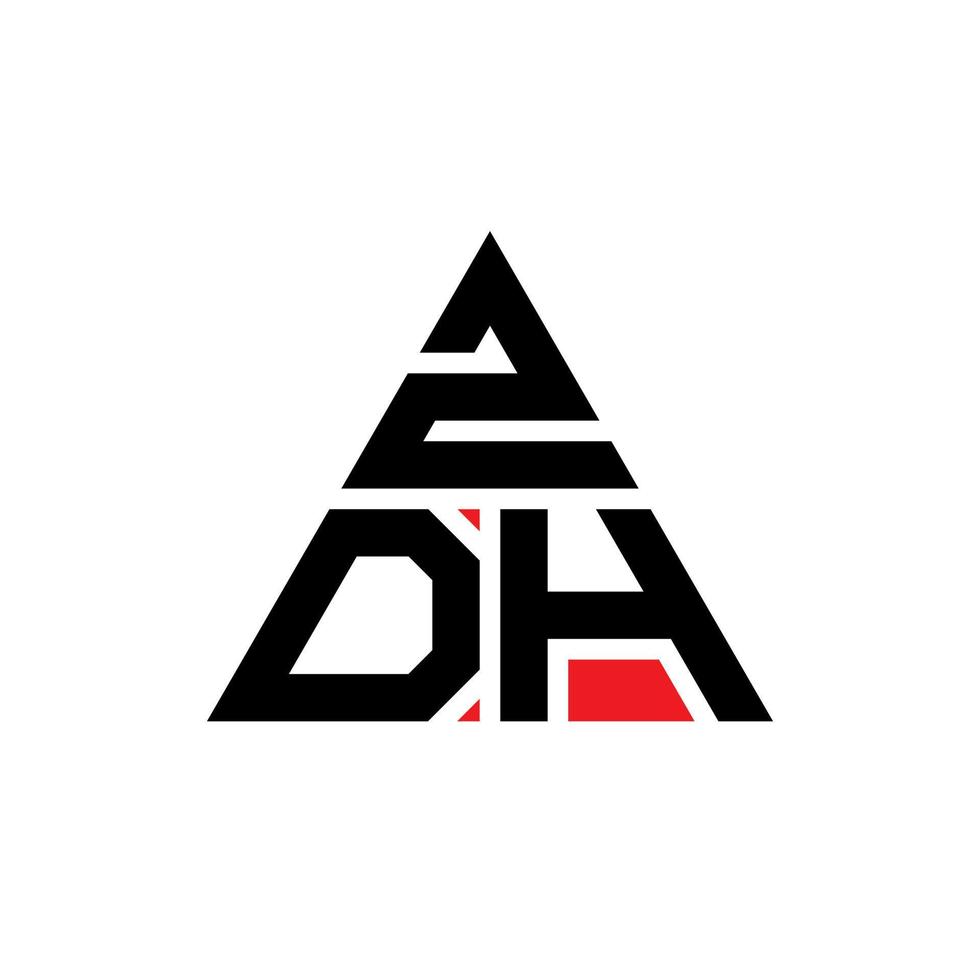 zdh driehoek brief logo ontwerp met driehoekige vorm. zdh driehoek logo ontwerp monogram. zdh driehoek vector logo sjabloon met rode kleur. zdh driehoekig logo eenvoudig, elegant en luxueus logo.