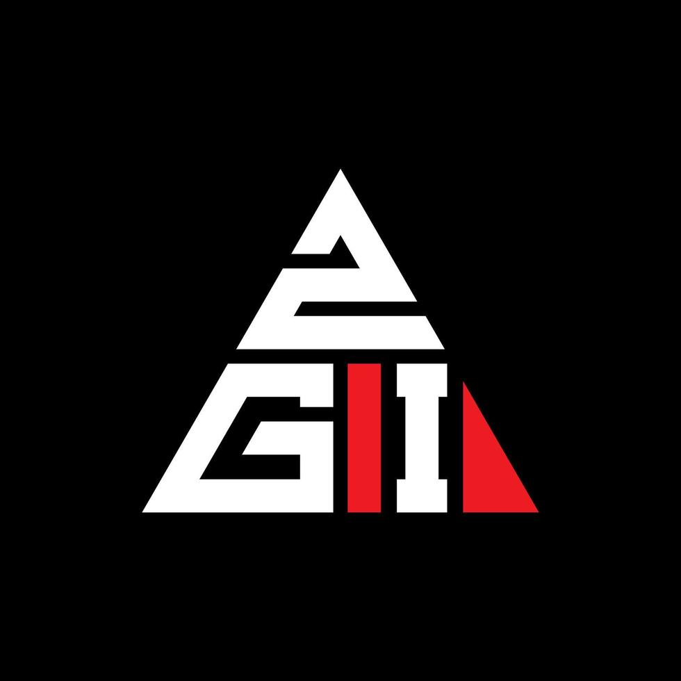 zgi driehoek brief logo ontwerp met driehoekige vorm. zgi driehoek logo ontwerp monogram. zgi driehoek vector logo sjabloon met rode kleur. zgi driehoekig logo eenvoudig, elegant en luxueus logo.