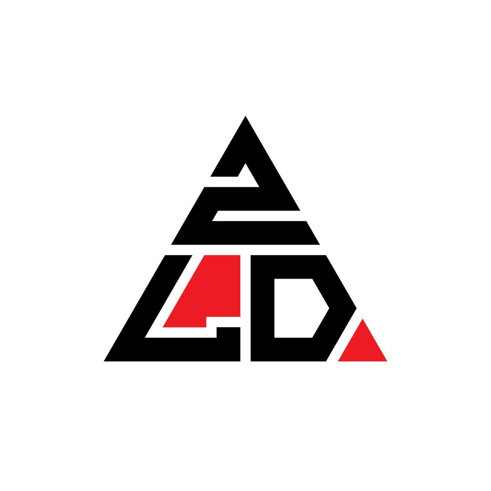 zld driehoek letter logo ontwerp met driehoekige vorm. zld driehoek logo ontwerp monogram. zld driehoek vector logo sjabloon met rode kleur. zld driehoekig logo eenvoudig, elegant en luxueus logo.