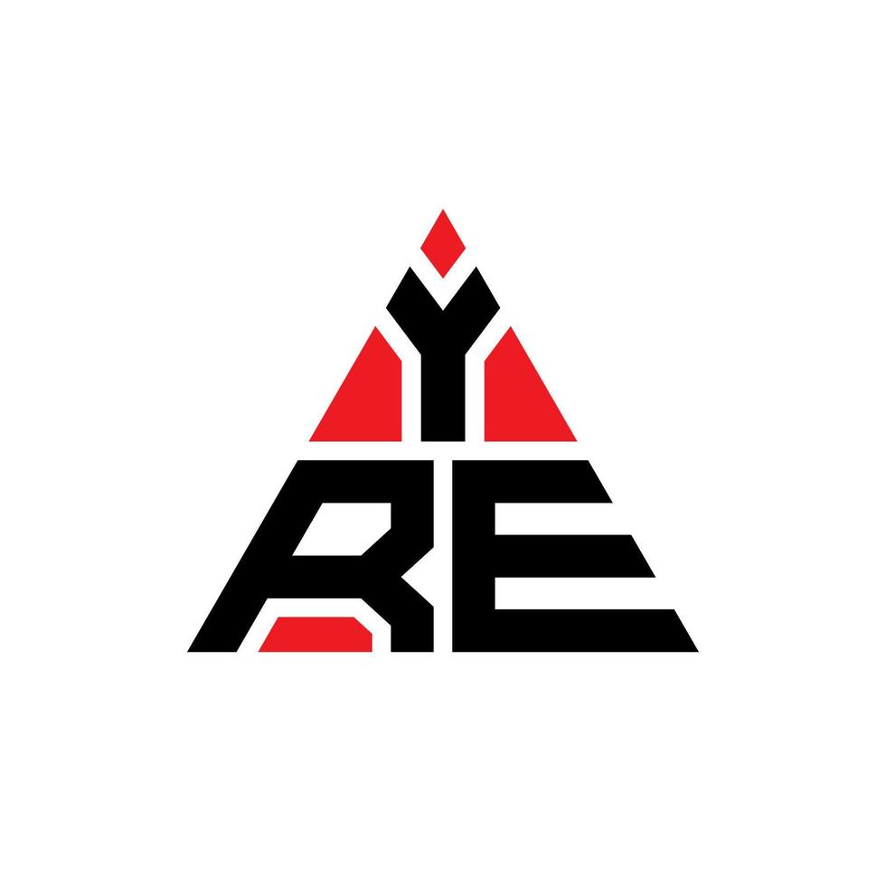 yre driehoek brief logo ontwerp met driehoekige vorm. yre driehoek logo ontwerp monogram. yre driehoek vector logo sjabloon met rode kleur. yre driehoekig logo eenvoudig, elegant en luxueus logo.