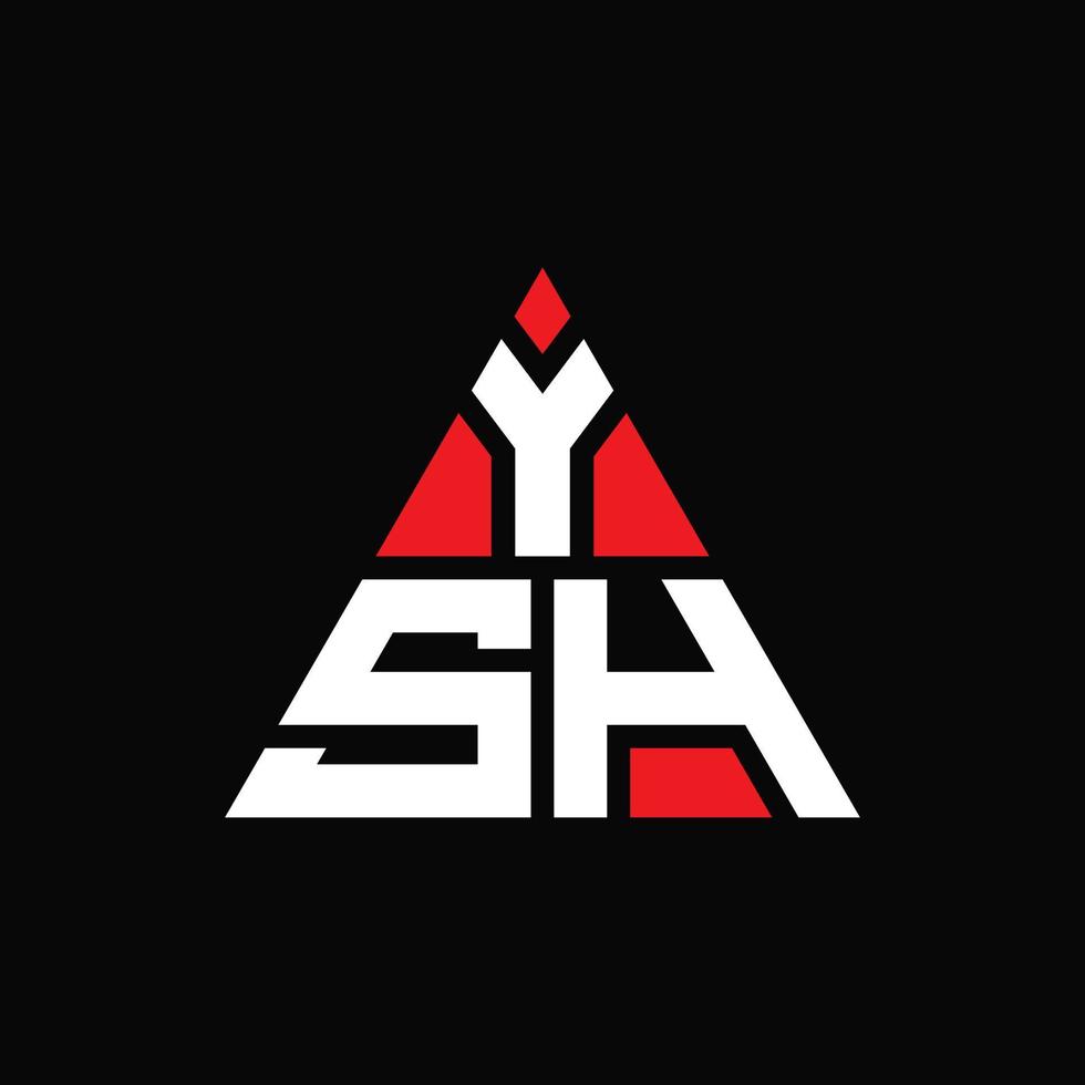 ysh driehoek brief logo ontwerp met driehoekige vorm. ysh driehoek logo ontwerp monogram. ysh driehoek vector logo sjabloon met rode kleur. ysh driehoekig logo eenvoudig, elegant en luxueus logo.