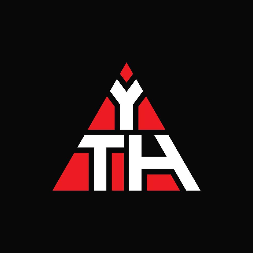yth driehoek brief logo ontwerp met driehoekige vorm. yth driehoek logo ontwerp monogram. yth driehoek vector logo sjabloon met rode kleur. yth driehoekig logo eenvoudig, elegant en luxueus logo.