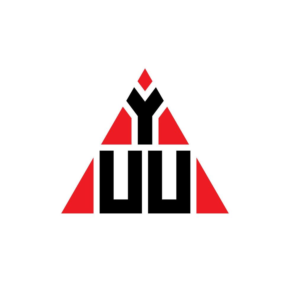 yuu driehoek brief logo ontwerp met driehoekige vorm. yuu driehoek logo ontwerp monogram. yuu driehoek vector logo sjabloon met rode kleur. yuu driehoekig logo eenvoudig, elegant en luxueus logo.